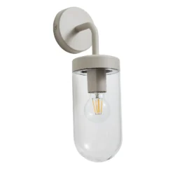 Kew Curved Arm E27 Outdoor Wall Light - Dove Grey -Homebase Sales Store 13924364 1104980109341906