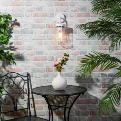 Kew Curved Arm E27 Outdoor Wall Light - Ivory -Homebase Sales Store 13924366 5944980108291303