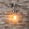 Kew Curved Arm E27 Outdoor Wall Light - Stainless Steel -Homebase Sales Store 13924369 1445005578594927