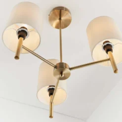 Kari 3 Light Semi Flush Ceiling Light - Brass -Homebase Sales Store 13938479 3544981960465812