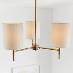 Kari 3 Light Semi Flush Ceiling Light - Brass -Homebase Sales Store 13938479 6714981960523205