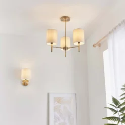 Kari 3 Light Semi Flush Ceiling Light - Brass -Homebase Sales Store 13938479 7794981960412832