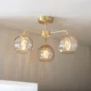 Geneva 3 Light Semi Flush Ceiling Light - Brass 2 Geneva 3 Light Semi Flush Ceiling Light - Brass -Homebase Sales Store 13938484 1734981959666141