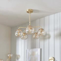 Geneva 5 Light Pendant Light - Brass 4 Geneva 5 Light Pendant Light - Brass -Homebase Sales Store 13938485 7384981958489502