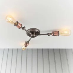 Henrik 3 Light Semi Flush Ceiling Light - Pewter -Homebase Sales Store 13938488 1764981960927260