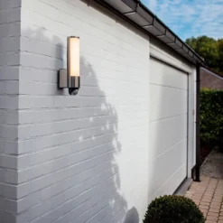 Lutec Leda LED Outdoor Wall Light With PIR Motion Sensor - Stainless Steel -Homebase Sales Store 13950209 1004993071741087
