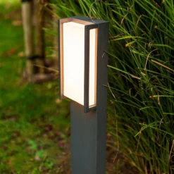 Lutec Qubo LED Outdoor Bollard Light - Anthracite -Homebase Sales Store 13950213 1864993071817686