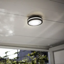 Lutec Titan LED Outdoor Wall/Ceiling Light - Anthracite -Homebase Sales Store 13950218 1744993071780633