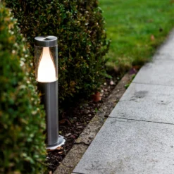 Lutec Virgo LED Outdoor Bollard Light - Stainless Steel -Homebase Sales Store 13950220 1485009445238155