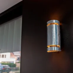 Lutec Ran 2x GU10 Outdoor Wall Light - Galvanised Steel -Homebase Sales Store 13971738 1744993071487236