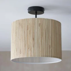 Caen Semi Flush Ceiling Light - Natural -Homebase Sales Store 14301796 1175038438947531