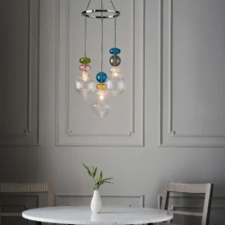 Elgin Cluster Pendant Ceiling Light - Multicoloured & Chrome 5 Elgin Cluster Pendant Ceiling Light - Multicoloured & Chrome -Homebase Sales Store 14301808 1895038439554155