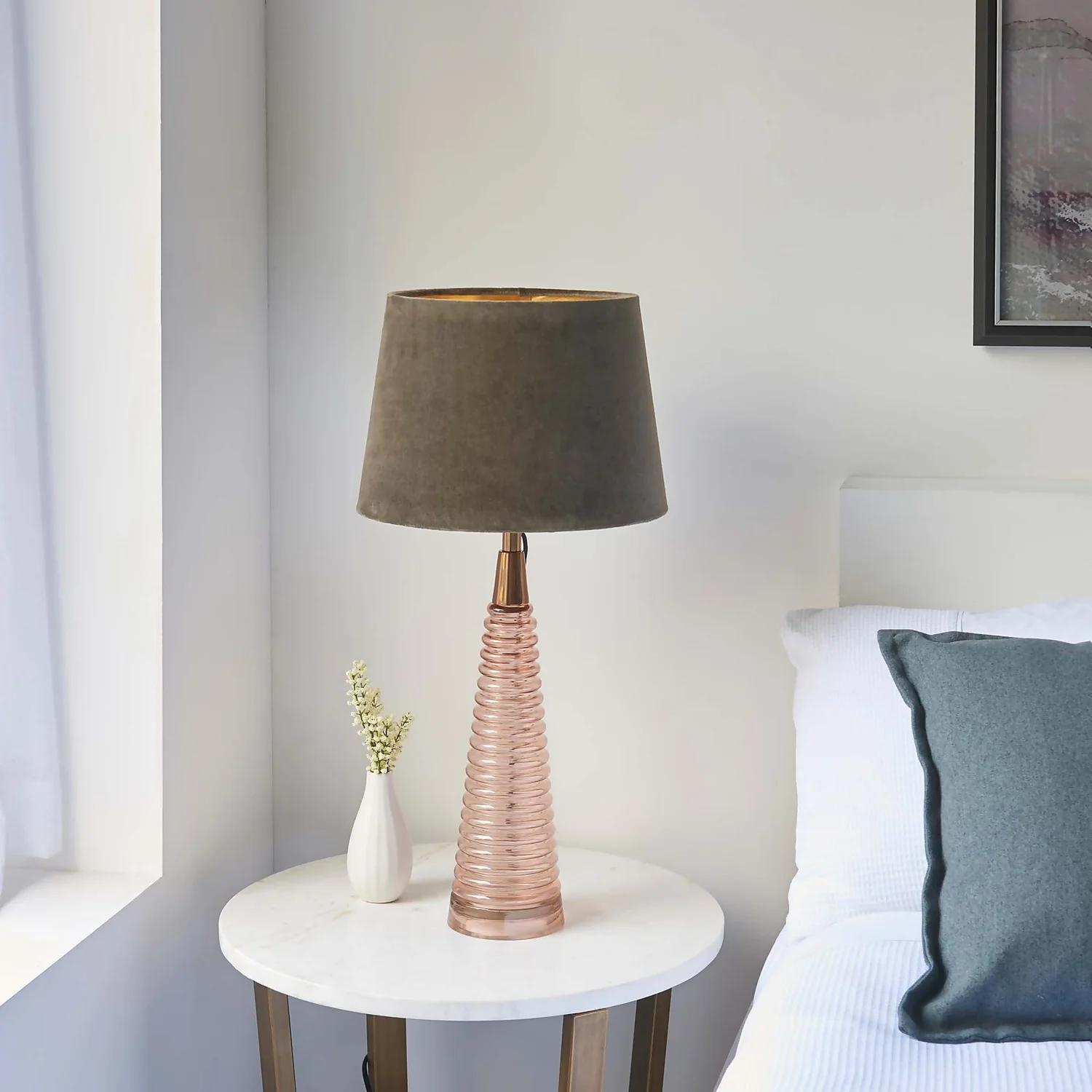 Fearn Table Lamp - Pink Fearn Table Lamp - Pink -Homebase Sales Store 14301811 7325038438500909