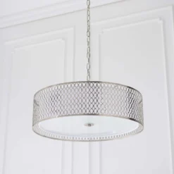 Orton Pendant Ceiling Light - Nickel Effect 4 Orton Pendant Ceiling Light - Nickel Effect -Homebase Sales Store 14301824 1915038438344486