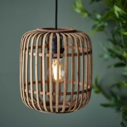 Saval Pendant Ceiling Light - Natural Bamboo -Homebase Sales Store 14301825 8025038438089864