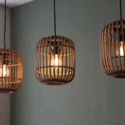 Saval 3 Lamp Pendant Diner Bar Light - Natural Bamboo -Homebase Sales Store 14301827 1505038439385810