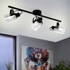 Eglo Berregas 3 Lamp Spotlight - Black & Transparent -Homebase Sales Store 14302948 2225038223069406