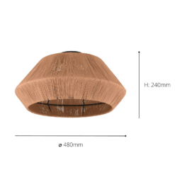 Eglo Alderney Flush Ceiling Light - Black & Natural -Homebase Sales Store 14302949 1535038223171319