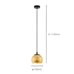 Eglo Albaraccin Pendant Ceiling Light - Black & Gold -Homebase Sales Store 14302950 1535038223095695