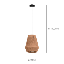 Eglo Alderney Pendant Ceiling Light - Black & Natural -Homebase Sales Store 14302952 1055038223342604