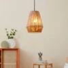 Eglo Alderney Pendant Ceiling Light - Black & Natural -Homebase Sales Store 14302952 3915038223131026