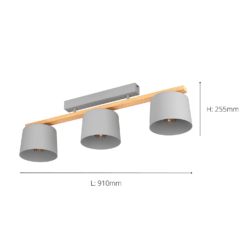 Eglo Mariel 3 Lamp Flush Ceiling Light - Grey & Wood 5 Eglo Mariel 3 Lamp Flush Ceiling Light - Grey & Wood -Homebase Sales Store 14302955 2805038224385332