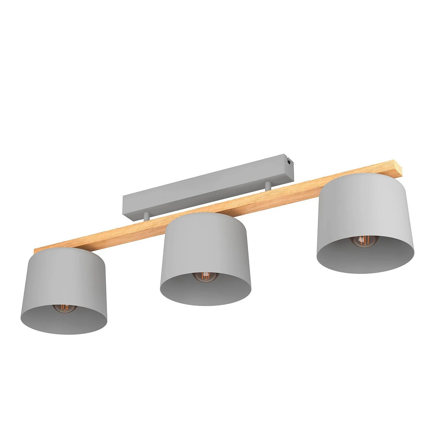 Eglo Mariel 3 Lamp Flush Ceiling Light - Grey & Wood Eglo Mariel 3 Lamp Flush Ceiling Light - Grey & Wood -Homebase Sales Store 14302955 7755038224295977