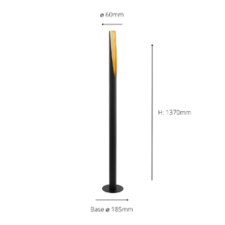 Eglo Barbotto Floor Lamp - Black & Gold -Homebase Sales Store 14302956 1575038223281302