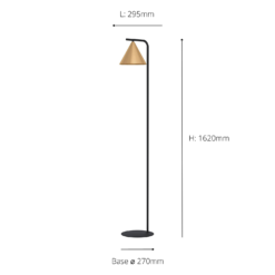 Eglo Narices Floor Lamp - Black & Brushed Brass -Homebase Sales Store 14302958 1085038223666880