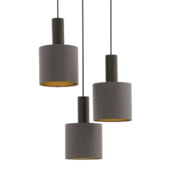 Eglo Concessa 1 3 Lamp Pendant Ceiling Light - Cappuccino & Gold -Homebase Sales Store 14302962 3315038224252558