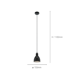 Eglo Priddy Pendant Ceiling Light - Black -Homebase Sales Store 14302969 1445038223728401