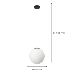 Eglo Rondo Pendant Ceiling Light - Black & Opal -Homebase Sales Store 14302973 1295038224269868