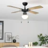 Eglo Fortaleza Ceiling Fan With Light - Matt Black & Wood -Homebase Sales Store 14742119 2075052700121868