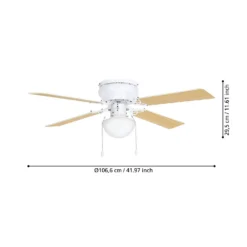 Eglo Cagliari Ceiling Fan With Light - Matt White -Homebase Sales Store 14742120 2115052700503681