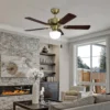 Eglo Cadiz Ceiling Fan With Light - Aged Brass & Wood -Homebase Sales Store 14742121 1995052700138665