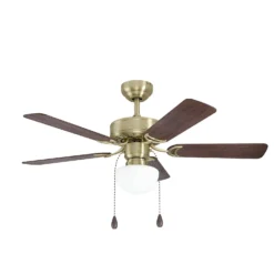 Eglo Cadiz Ceiling Fan With Light - Aged Brass & Wood -Homebase Sales Store 14742121 9905052700361127
