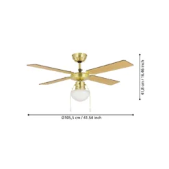 Eglo Fortaleza Ceiling Fan With Light - Bronze & Wood -Homebase Sales Store 14742122 1545052700468566